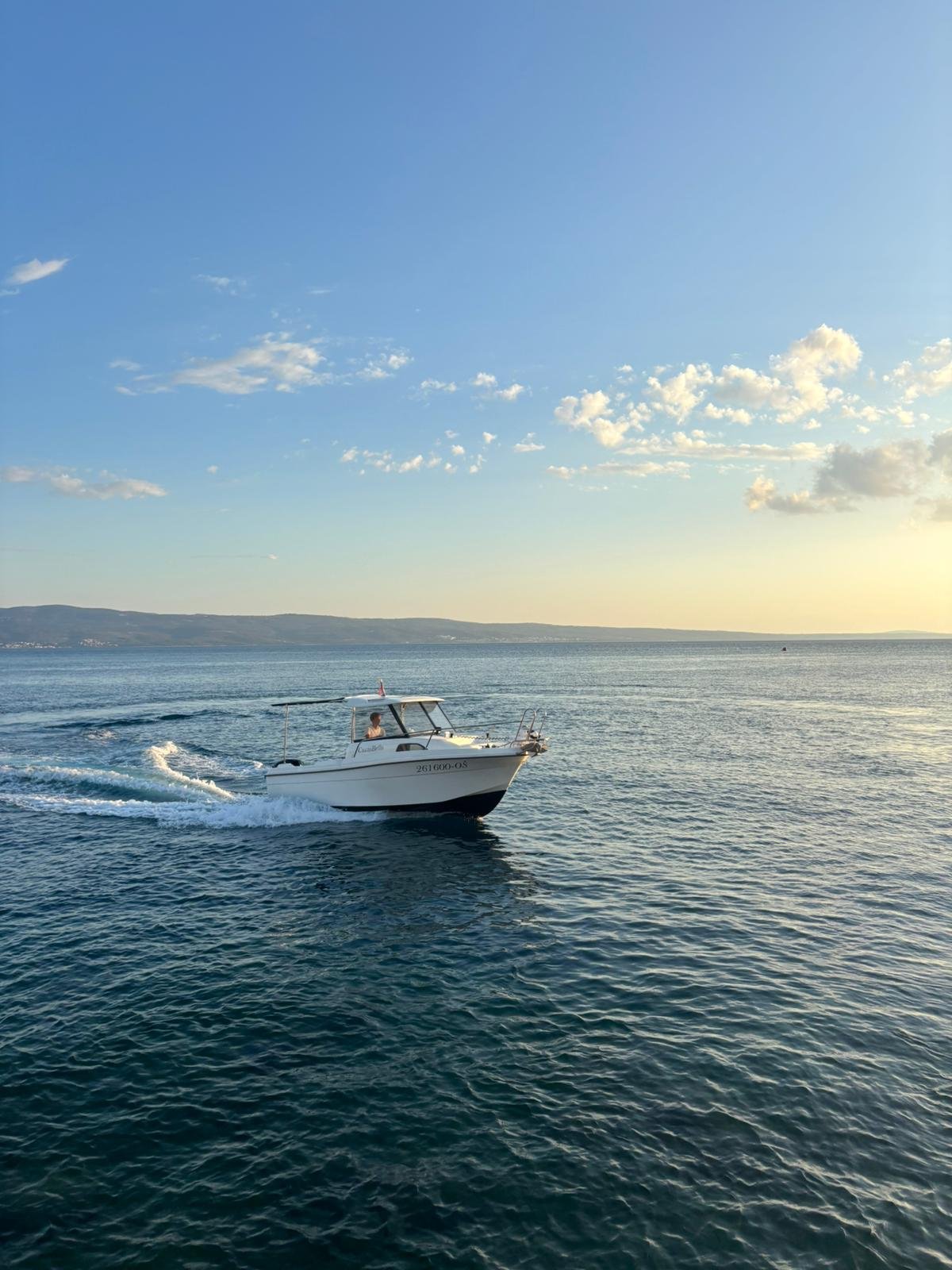 Traditional Dalmatian fishing from a boat near Omiš
