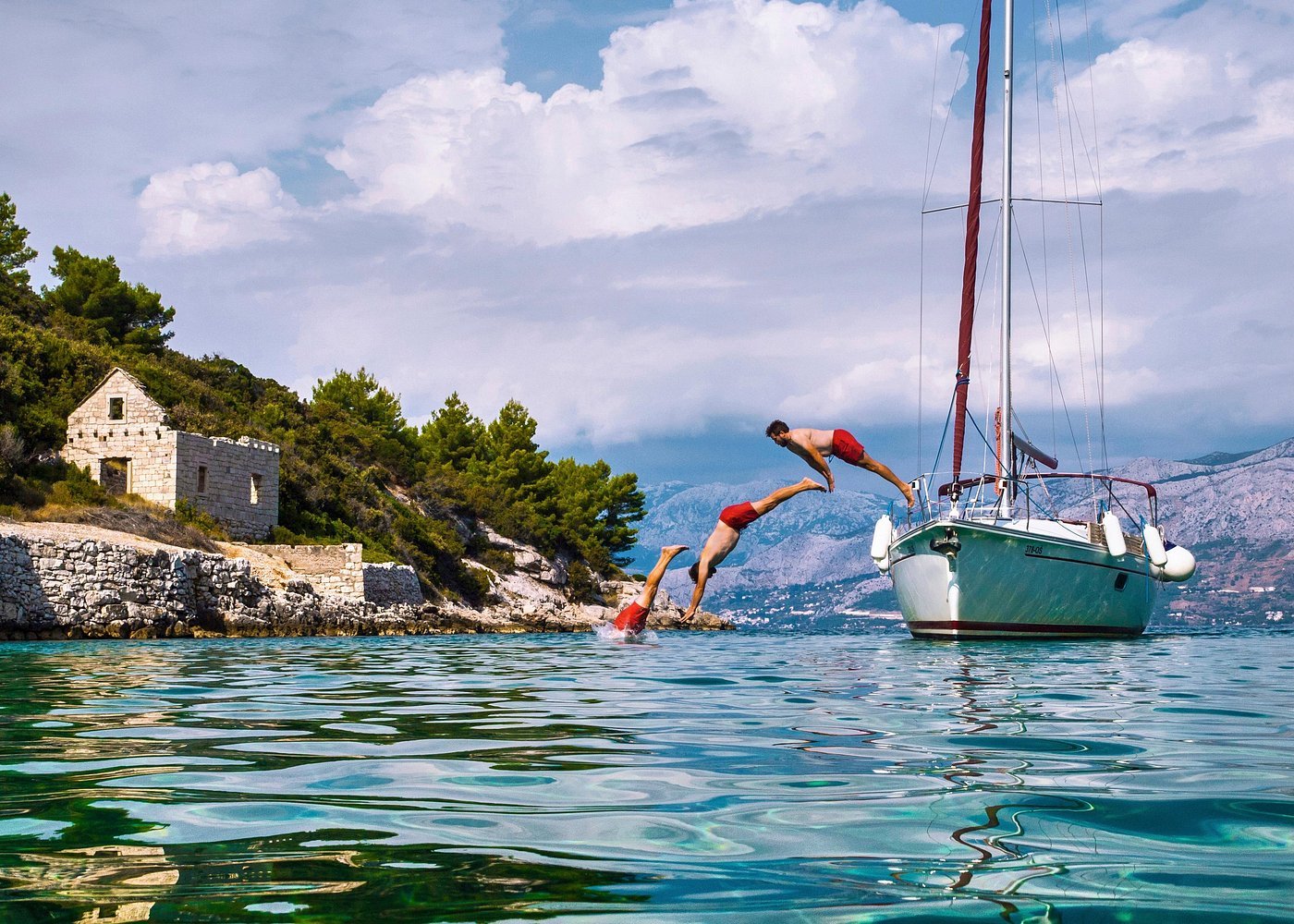 Garden-fresh vegetables and traditional Dalmatian cuisine on the boat