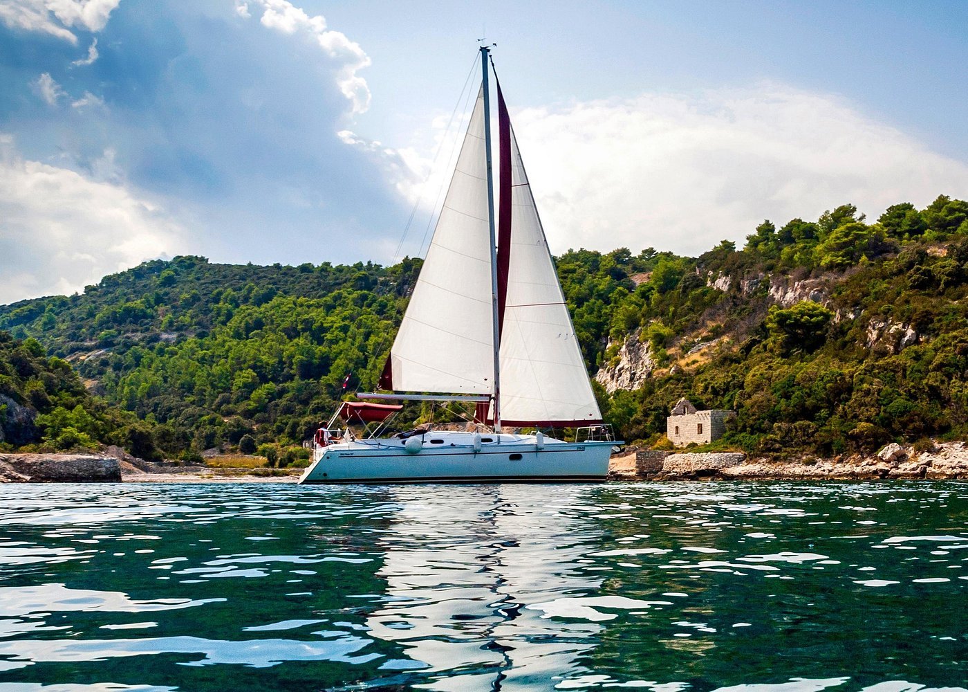 Homemade cherry liqueur and local Croatian dishes served on board