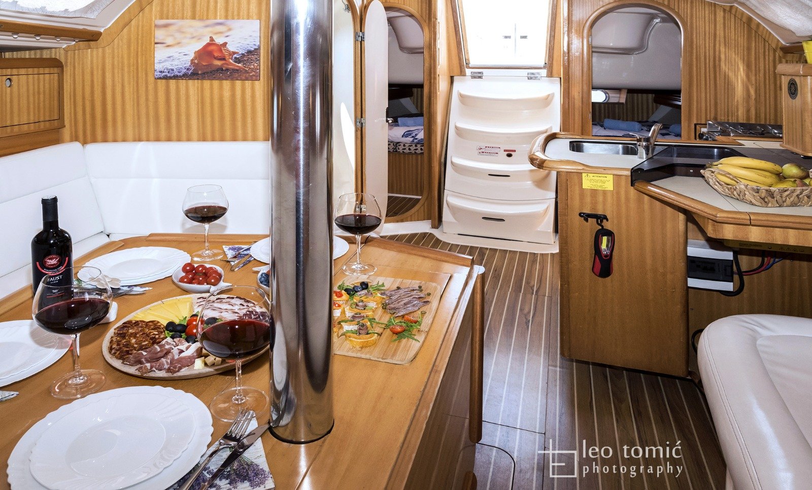 Guests enjoying a private sailing trip on the Adriatic Sea near Omiš