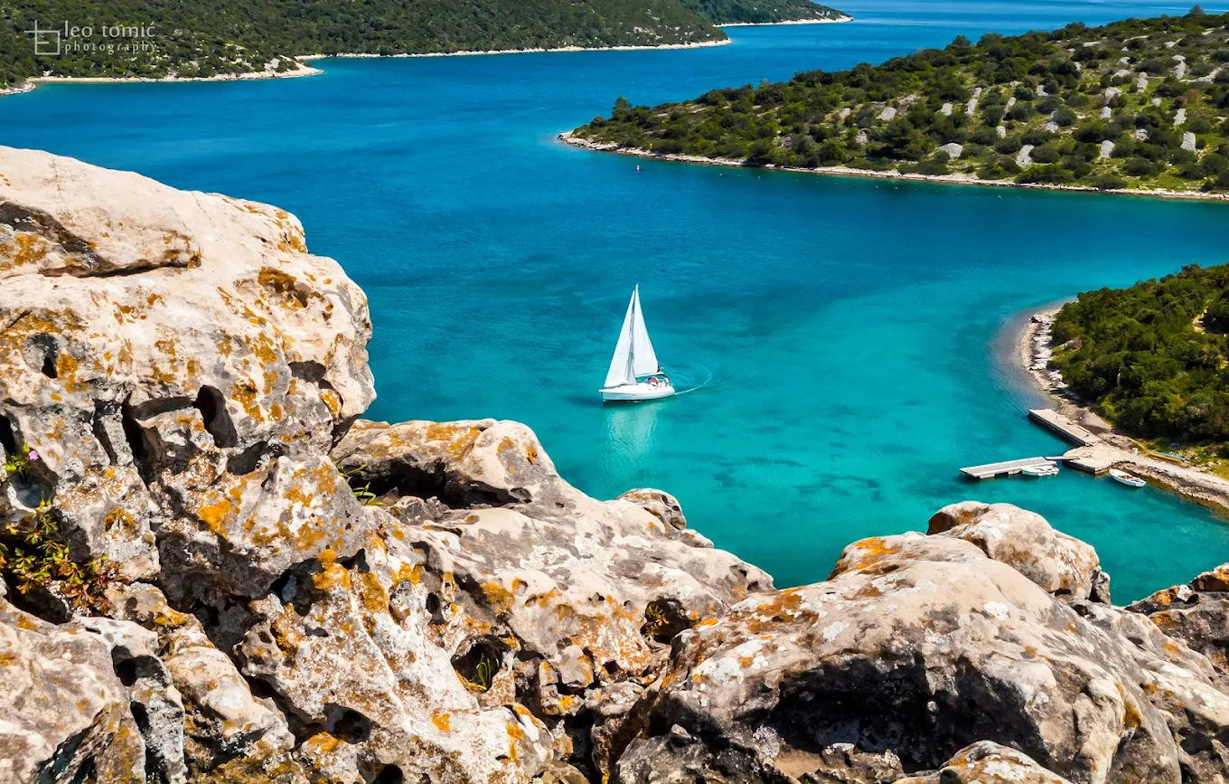 Sailing the Adriatic Sea from Omiš toward Brač Island, Dalmatia